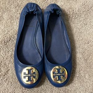 Tory Burch ballerina flats and navy